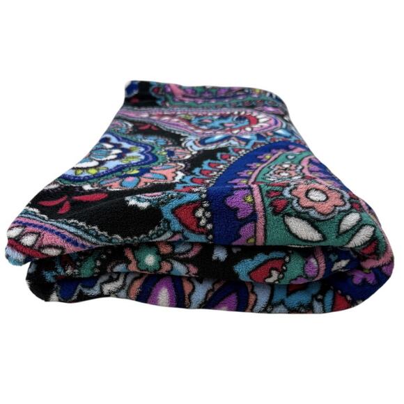 Vera Bradley Other - Vera Bradley Paisley Haymaker Fleece Blanket Black Multicolored 80X50